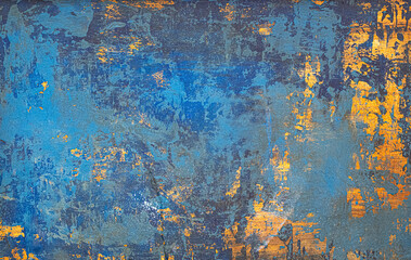 High-resolution image of blue painted and stained concrete with worn marks and uneven discoloration. Great for grunge layouts and rustic backgrounds