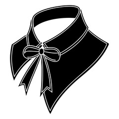 Stylized black collar with a bow tie, vector illustration