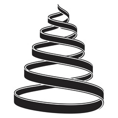 Stylized spiral ribbon forming a cone shape with white outline