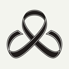 Stylized black ribbon symbol for mourning and remembrance