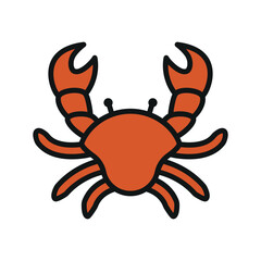 Crab icon for vibrant tropical and seafood restaurant design.