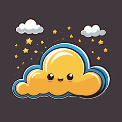 cute cartoon cloud vector image