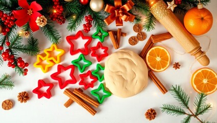 Baking vibrant Christmas cookies with fun star cutters