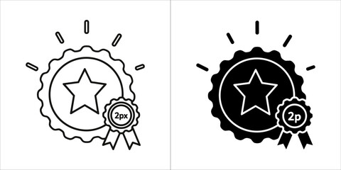 Award badge with star and ribbon, signifying achievement and quality