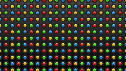 黒背景とカラフルなボタンの配列