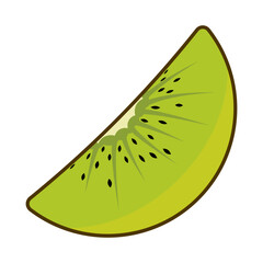 Fresh Kiwi Slice Vector Illustration. Ideal for use in healthy food concepts, summer designs, fruit packaging, menus, posters or digital projects related to nutrition and freshness.