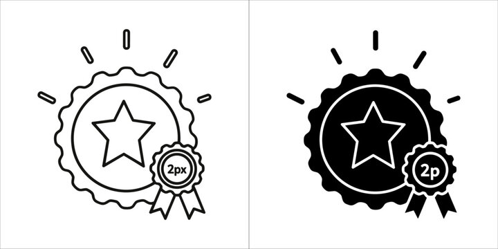 Award badge with star and ribbon, signifying achievement and quality