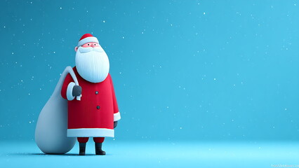santa claus holding bag of presents