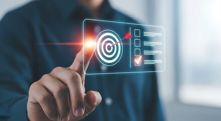 hand pushing a button on a touch screen