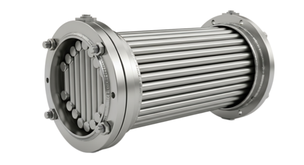 Industrial Stainless Steel Heat Exchanger Tubular Device in Clean Factory Setting