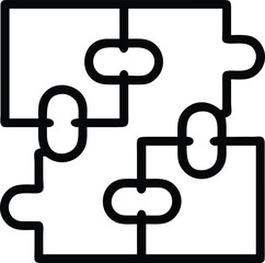 Connected puzzle pieces illustrate cooperation, teamwork, problem solving, and strategy