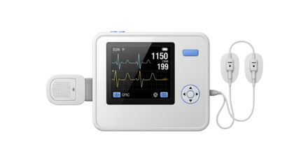 Medical Heart Monitor Device with Display and Earpieces for Patient Monitoring