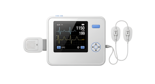 Medical Heart Monitor Device with Display and Earpieces for Patient Monitoring