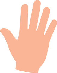 Flat Minimal Waving Hand Hello Emoji on White Background.