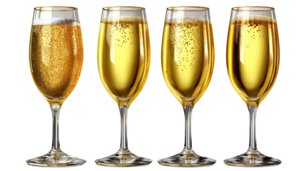 Golden Toast: a series of champagne glasses offer a toast, sparkling bubbles in each glass, capturing the essence of celebration and elegance.