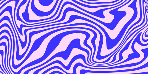 Psychedelic swirl seamless pattern. 60s, 70s style liquid groovy background. Modern trendy design in Vector Illustration