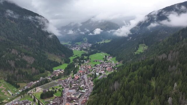 The village of Canazei in the Val di Fassa valley