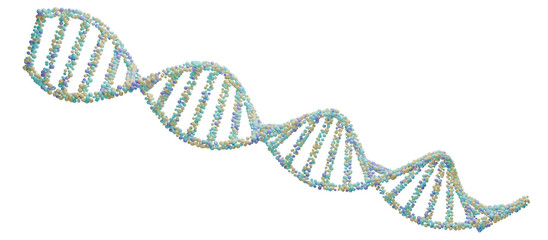 Abstract 3D digital DNA helix structure background. 3D rendering.