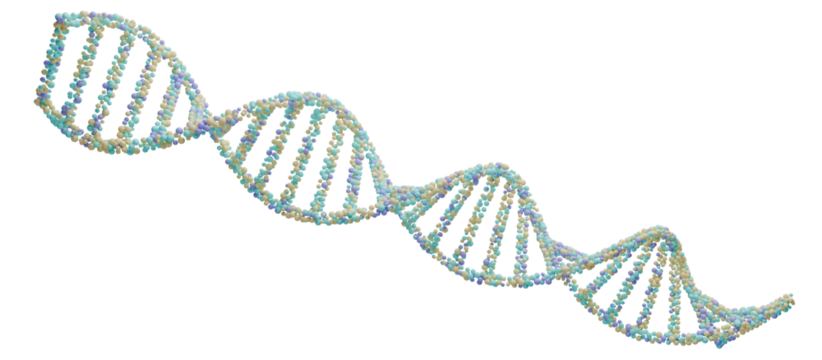 Abstract 3D digital DNA helix structure background. 3D rendering.