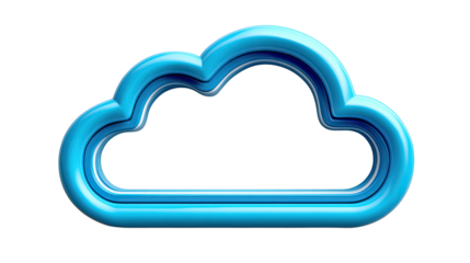 Cloud Silhouette: A vibrant and modern silhouette of a cloud, evoking feelings of data storage, technology, and weather prediction.