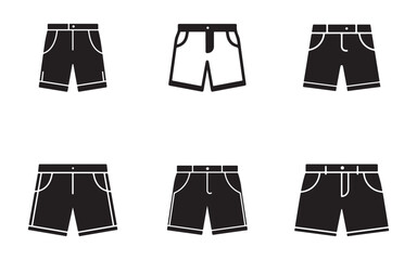 Variety of Summer Shorts Icons for Fashion Apparel and Design Projects in Vector Format