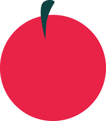 a bright red cherry fruit with a stem