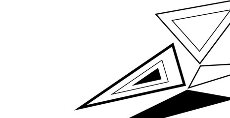 Modern Black Geometric Triangle Background with Copy Space. Abstract Business Wallpaper. Minimalist Banner. Vector Illustration