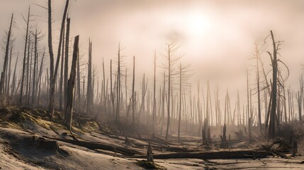 Silent forest reveals drought’s impact a stark landscape of withered trees and cracked earth