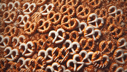 Gingerbread Iced Pretzels