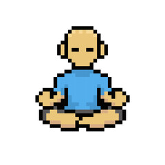 Obraz premium yoga relaxes theraphy pixel art