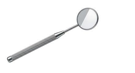 Magnifying Glass with Silver Handle and Round Lens on White Background