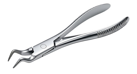 Obraz premium Dental Extraction Forceps in Silver Metal with Textured Handles for Oral Surgery