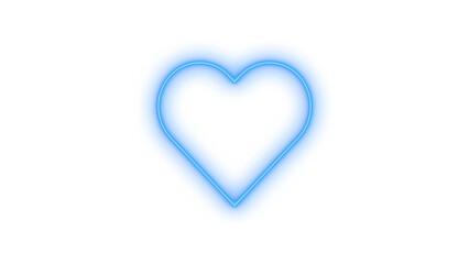Neon heart icon on transparent background. favorite symbol, like button, and romance sign