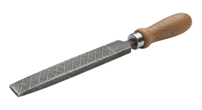 Metal File with Wooden Handle for Sharpening and Smoothing Surfaces