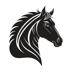 Elegant Horse Head Silhouette Vector Illustration Update