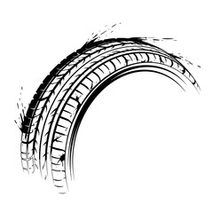 Intense tire track design conveys speed and power perfect for automotive industry branding or motorsports themed graphics © Firdaus