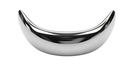 Shiny Silver Crescent Moon Sculpture Modern Minimalist Decorative Piece