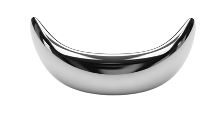 Shiny Silver Crescent Moon Sculpture Modern Minimalist Decorative Piece