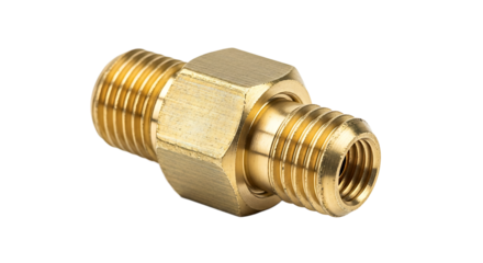 Brass Fitting Connector with Threaded Ends for Plumbing or Mechanical Systems