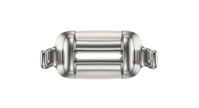 Silver Inflatable Rescue Airbag Car Safety Device on White Background