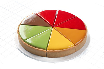 Fototapeta premium Colorful Assorted Fruit Tart Slices Dessert