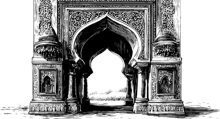 Fototapeta premium Intricate moorish arch with lacework patterns for architectural design inspiration