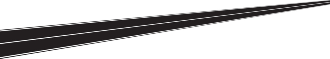 Winding long road concept on a white background. Timeline template. Asphalt road top view with two yellow lines