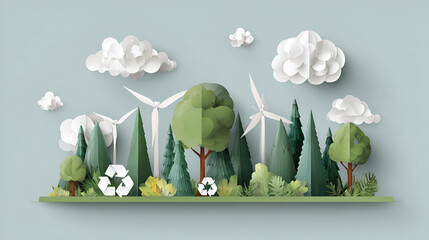 Sustainable landscape illustration