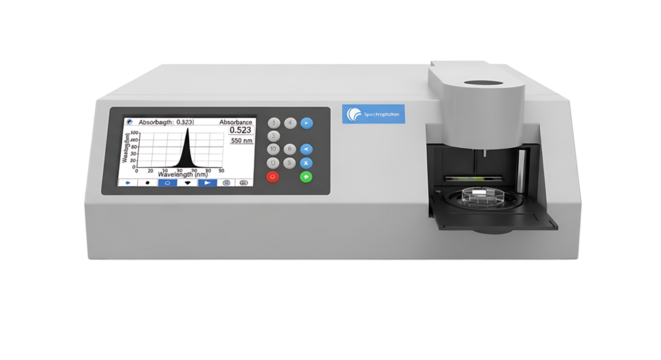 Laboratory Spectrophotometer Scientific Instrument with Digital Display and Sample Holder for Chemical Analysis