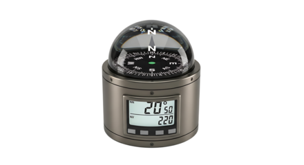 Digital Weather Station with Compass and Temperature Display in Modern Design
