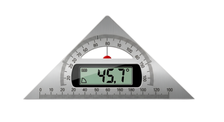 Digital Thermometer with Triangular Metal Frame Displaying 45.7 Degrees Celsius