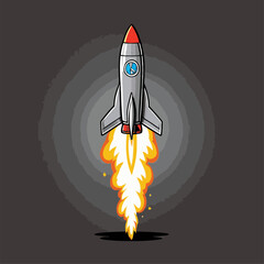 cute cartoon rocket vector image