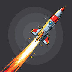 cute cartoon rocket vector image