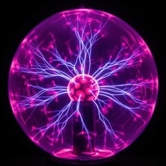 Captivating Plasma Ball Displaying Intense Energy Fields and Light Effects